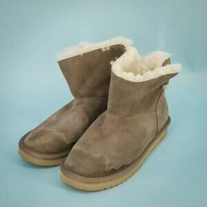 Ugg Koolaburra Size 8 Jaelyn Cinder Mini Low Shearling Tassel Suede Boots